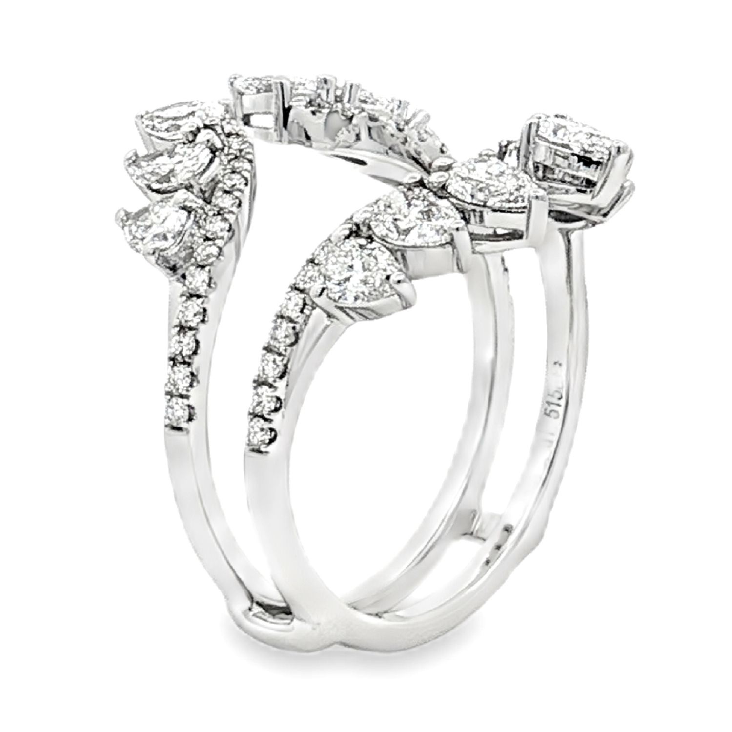 14K White/Yellow Gold Lab Grown Diamond Enhancer Ring MZ8094, Colour: 14KW-4.52g-1.515ct-LG