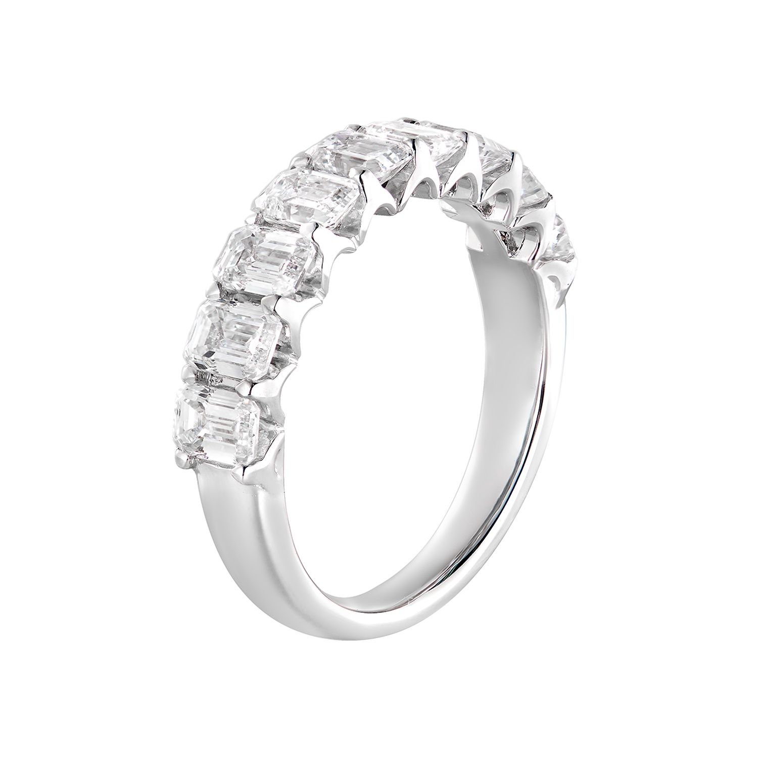 14K White/Yellow Gold Lab Grown Emerald-Cut Diamond Band MZ11438, Colour: 14KW-3.66g-2.179ct-LG
