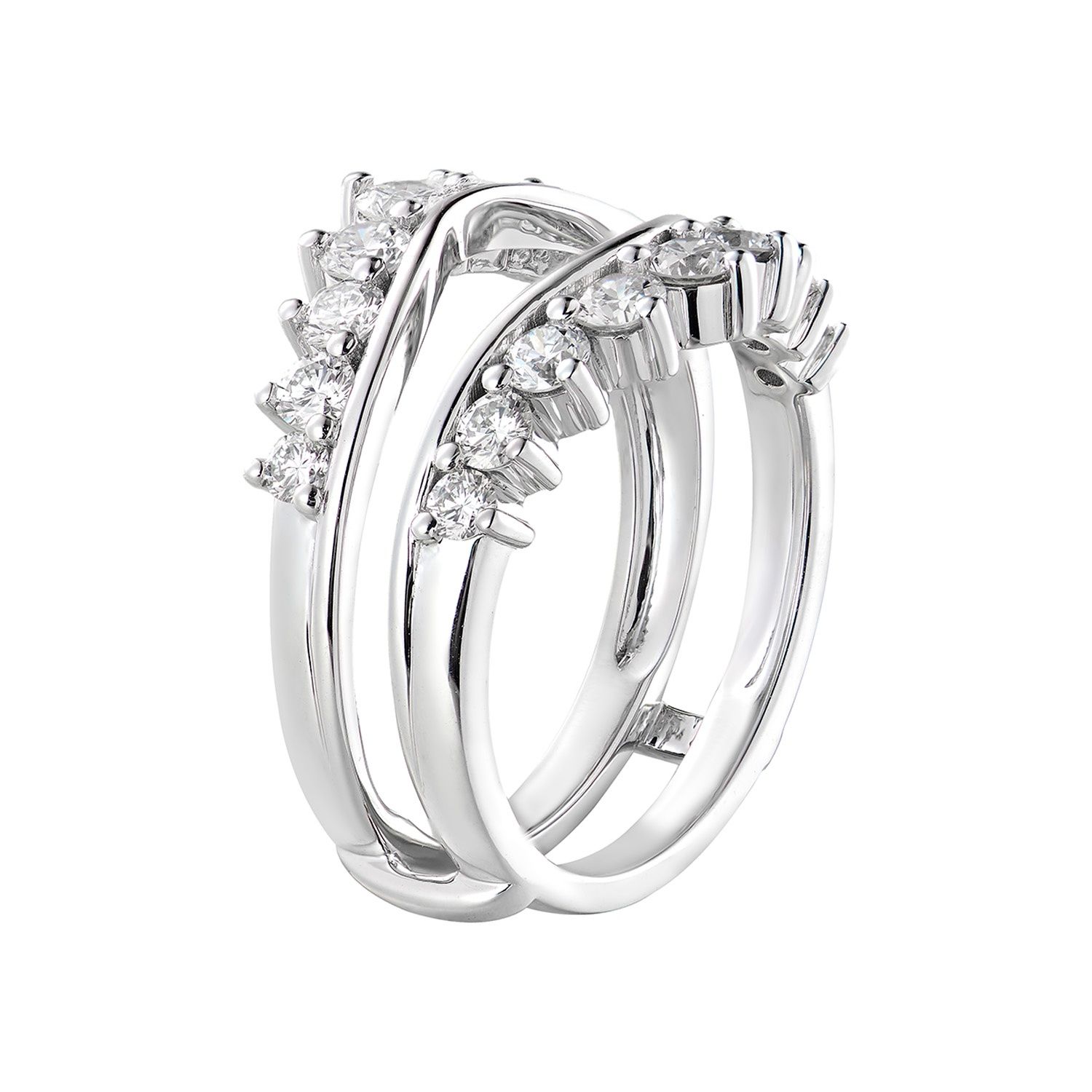 14K White/Yellow Gold Lab Grown Diamond Enhancer Ring MZ12210, Colour: 14KW-5.86g-1.276ct-LG