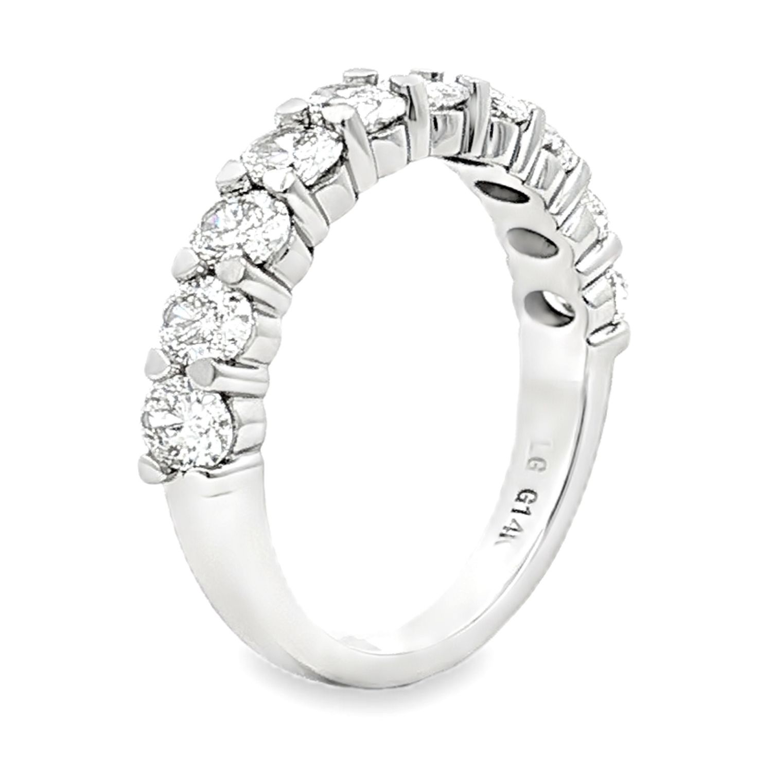 14K White/Yellow Gold Lab Grown Oval Shaped Diamond Wedding Band MZ73155-7, Colour: 14KW-3.77g-1.537ct-LG