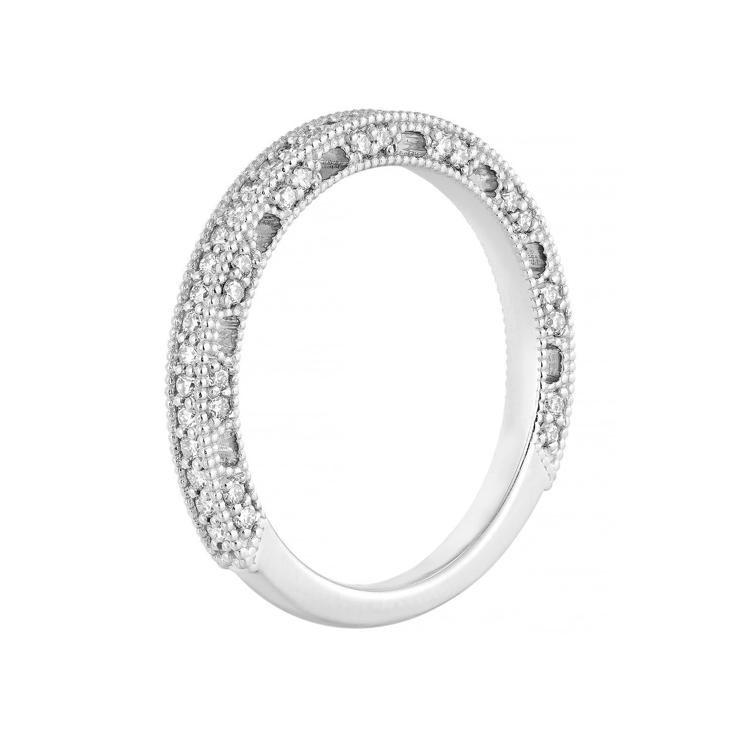 14K White Gold Lab Grown Diamond Wedding Band MZ2567
