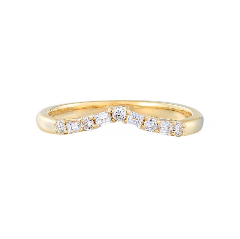 14K Yellow/White Gold Lab Grown Baguette Diamond Wedding Band MZ2566