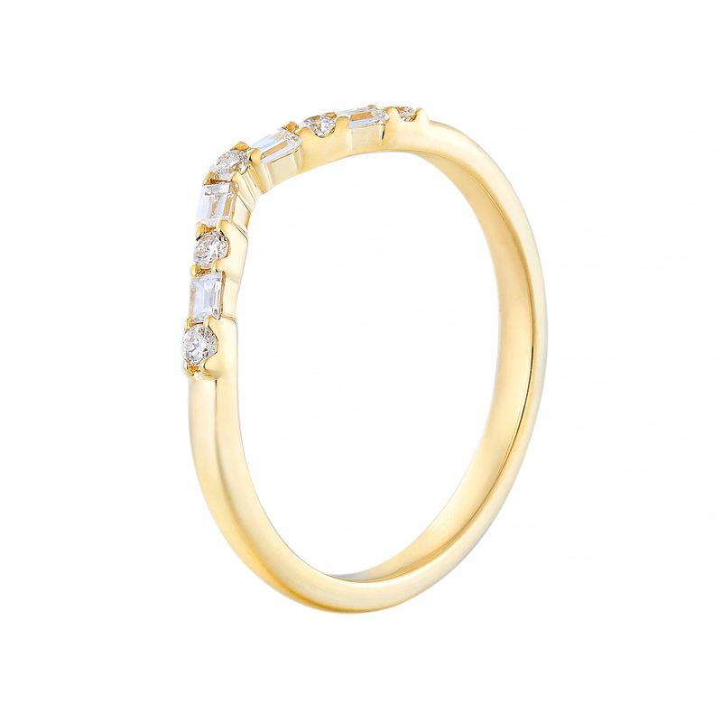 14K Yellow Gold Lab Grown Baguette Diamond Wedding Band MZ2566