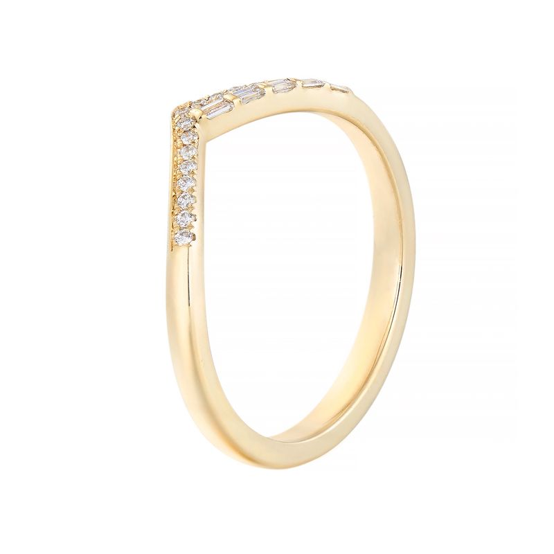 14K Yellow Gold Lab Grown Baguette Diamond Wedding Band MZ2571