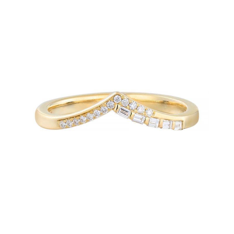 14K Yellow Gold Lab Grown Baguette Diamond Wedding Band MZ2571
