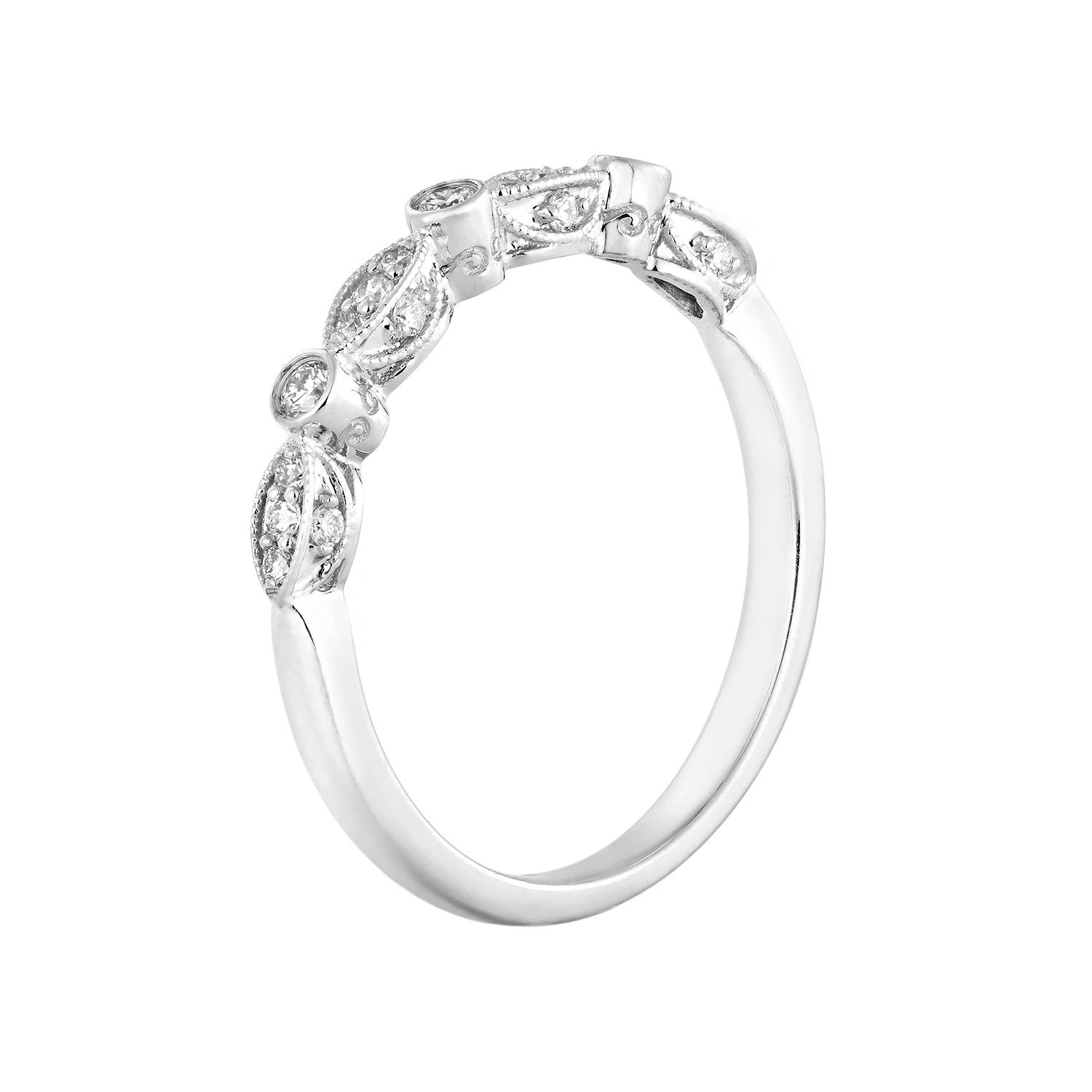 14K White/Yellow Gold Lab Grown Diamond Wedding Band MZ2572, Colour: 14KW-1.92g-0.179ct-LG