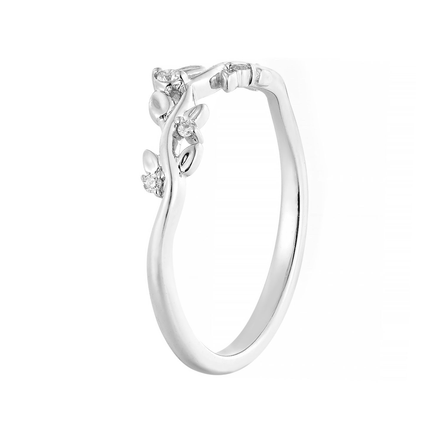 14K White Gold Lab Grown Round Diamond Wedding Band MZ2590