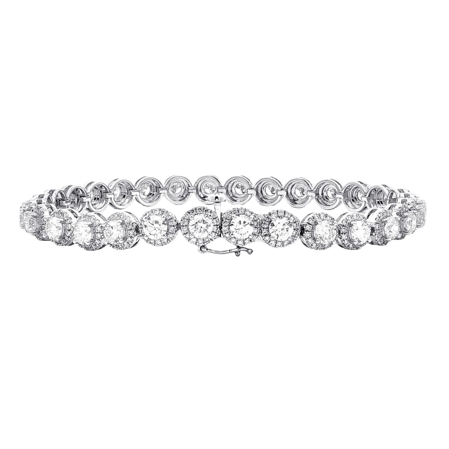 14K White Gold Lab Grown Diamond Bracelet MZ9227-1, Colour: 14kw-6.763ct-13.53g