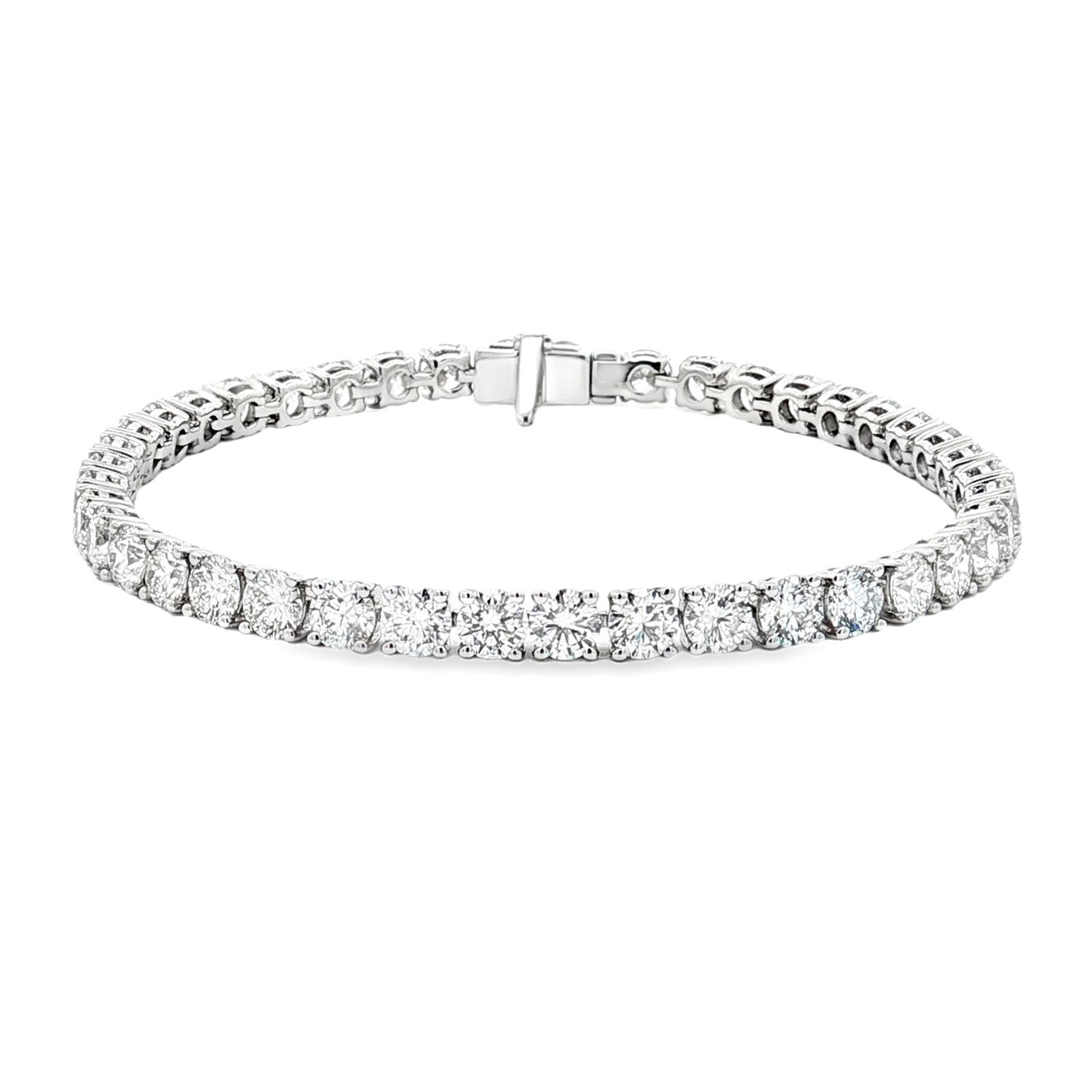 14K White Gold Classic Lab Grown Round Diamond Tennis Bracelet MZ30199