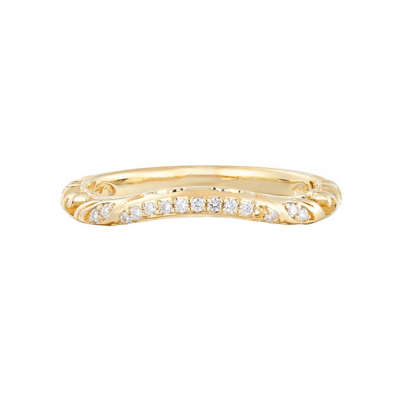 14K Yellow Gold Lab Grown Diamond Wedding Band MZ2600