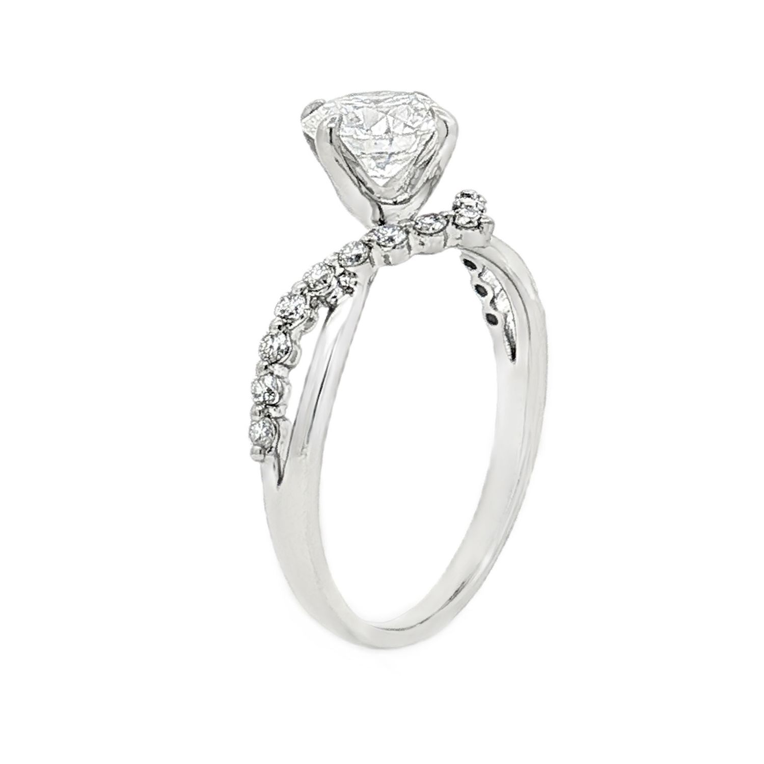 Platinum Lab Grown Round Diamond Size 6.75 Engagement Ring XQ0001