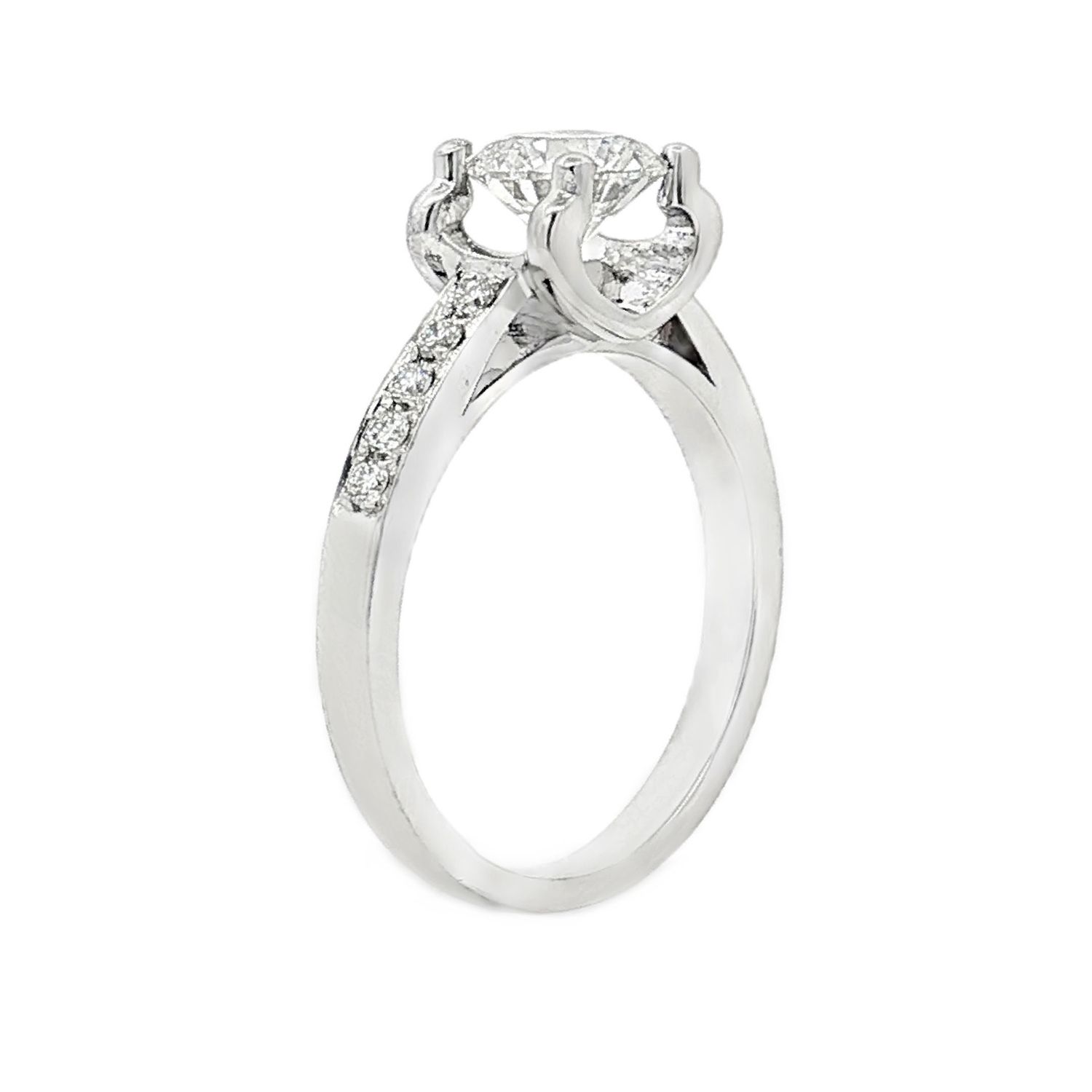 Platinum Lab Grown Round Diamond Engagement Ring XQ0004