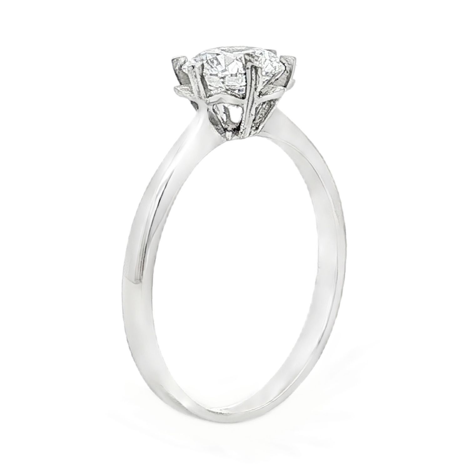 Platinum Lab Grown Round Diamond Solitaire Size 6.75# Engagement Ring XQ0030