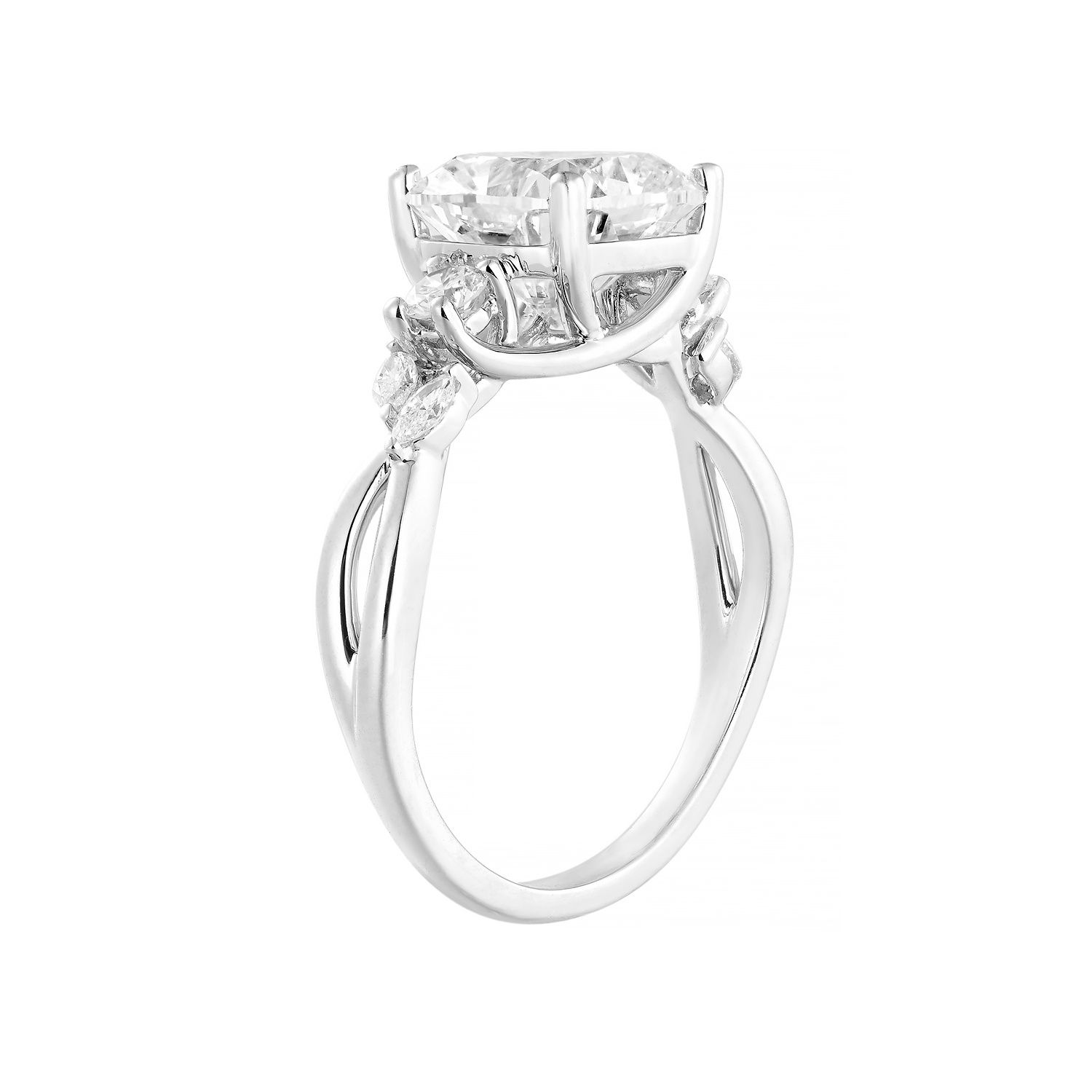 IGI Certificate 14K White Gold Lab Grown Cushion Diamond Engagement Ring MZ30304-1