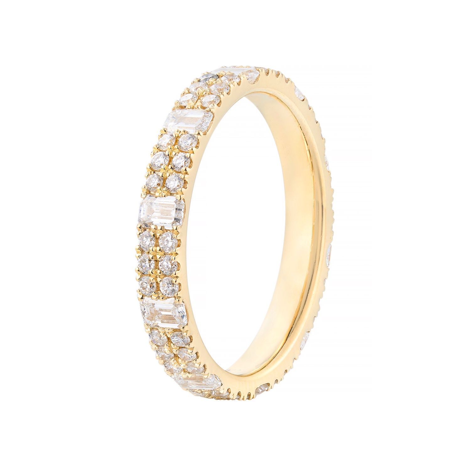 14K Yellow Gold Lab Grown Emerald Cut Diamond Eternity Band MZ2579