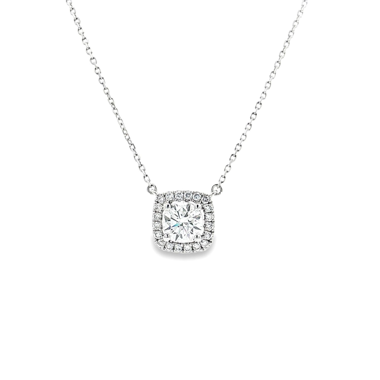 Platinum Lab Grown Round Diamond Necklace XQ0050