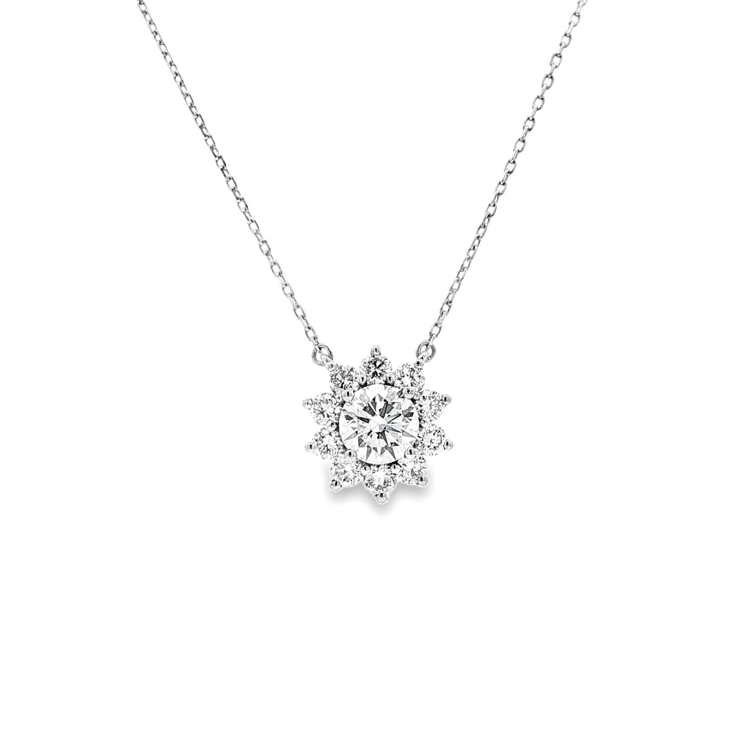 Platinum Lab Grown Round Diamond Necklace XQ0045