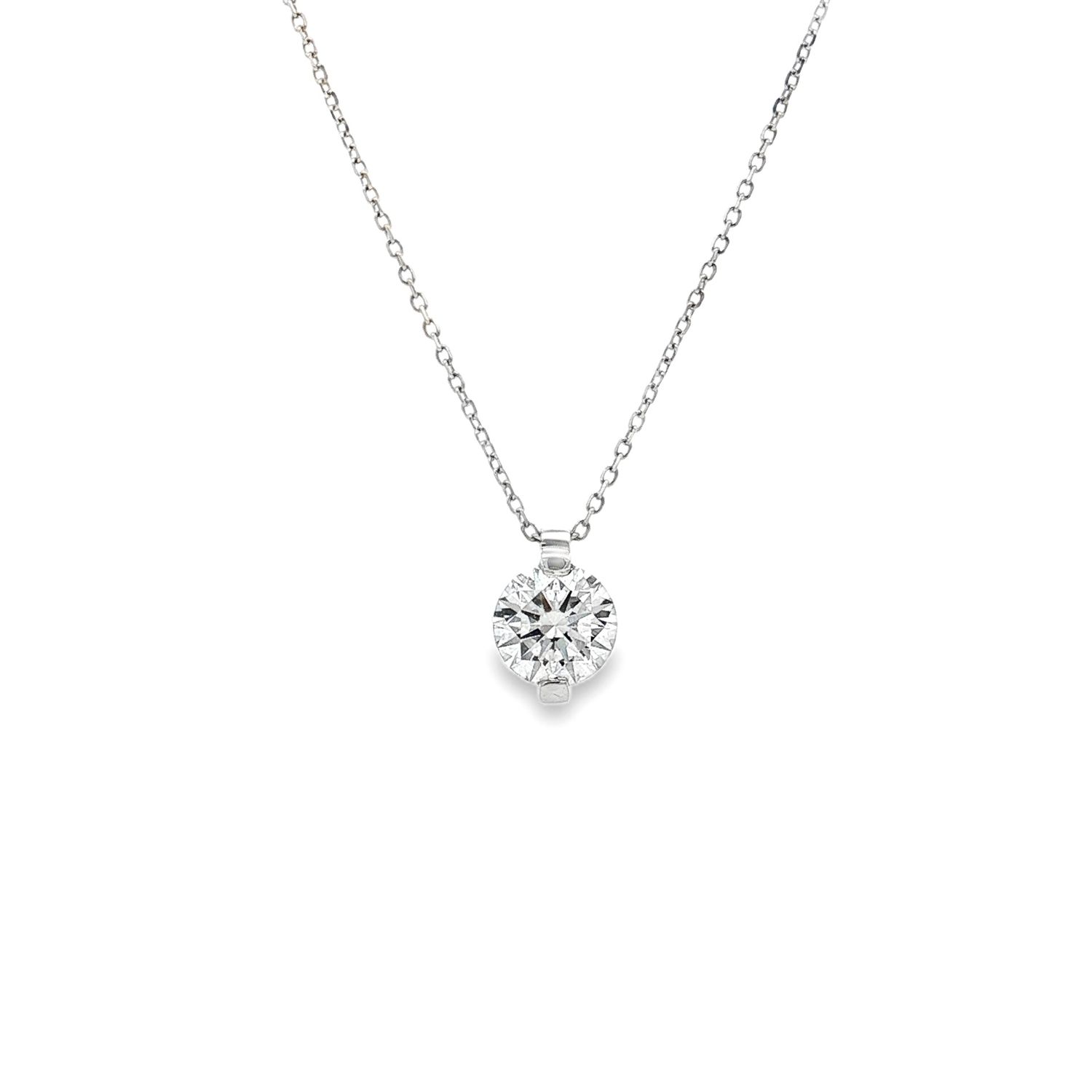Platinum Lab Grown Round Diamond Necklace XQ0035