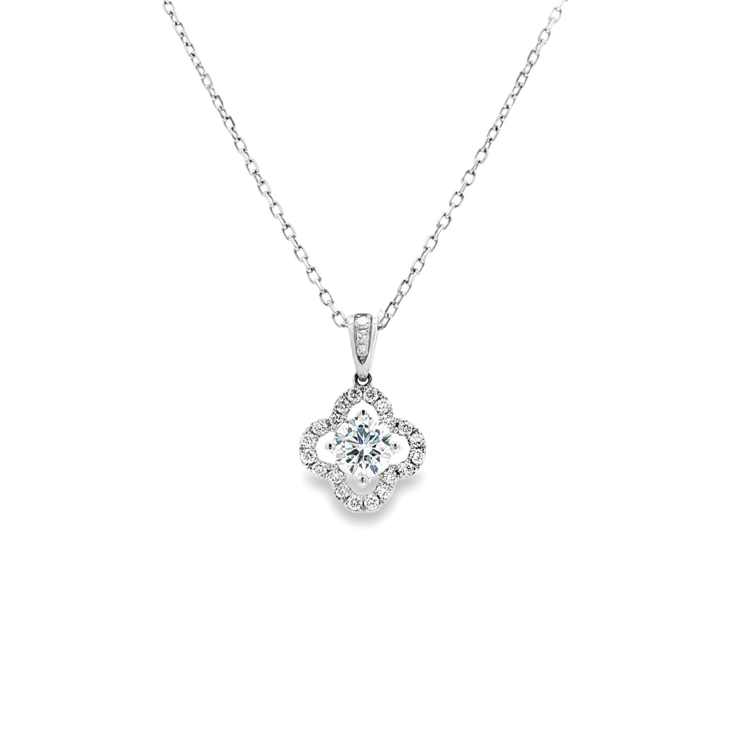 Platinum Lab Grown Round Diamond Necklace XQ0046