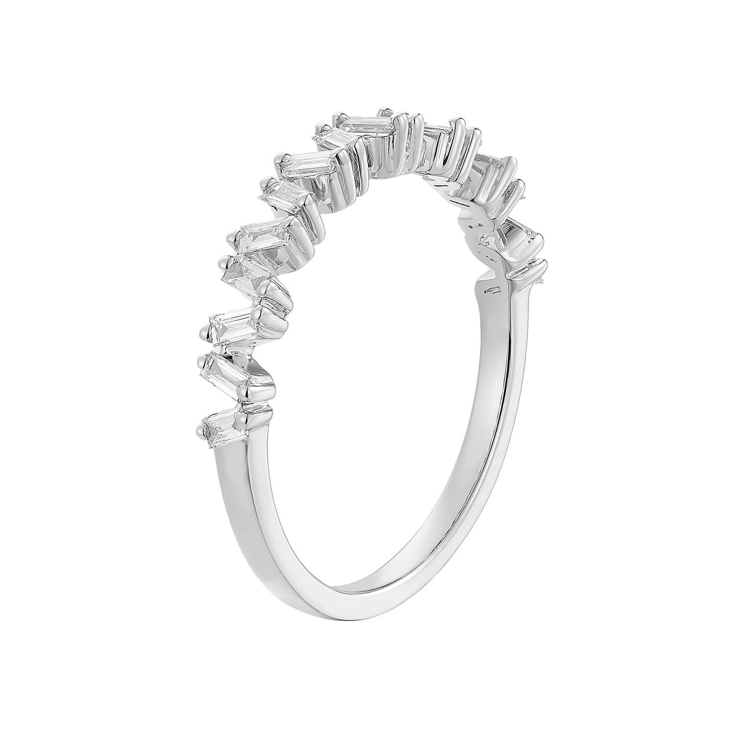 14K White/Yellow Gold Natural Diamond Wedding Band MZ7303, Colour: 14KW-2.19g-0.354ct-ND