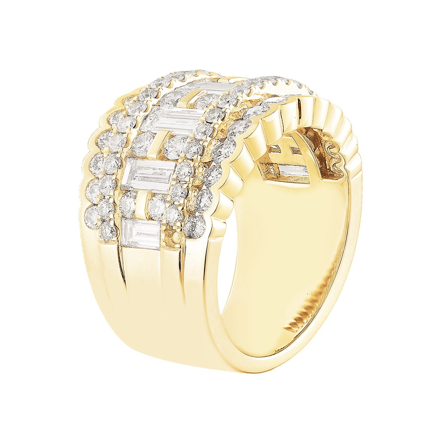 14K White/Yellow Gold Lab Grown Diamond Band MZ12154, Colour: 14KYellow-11.79g-3.28ct-LG
