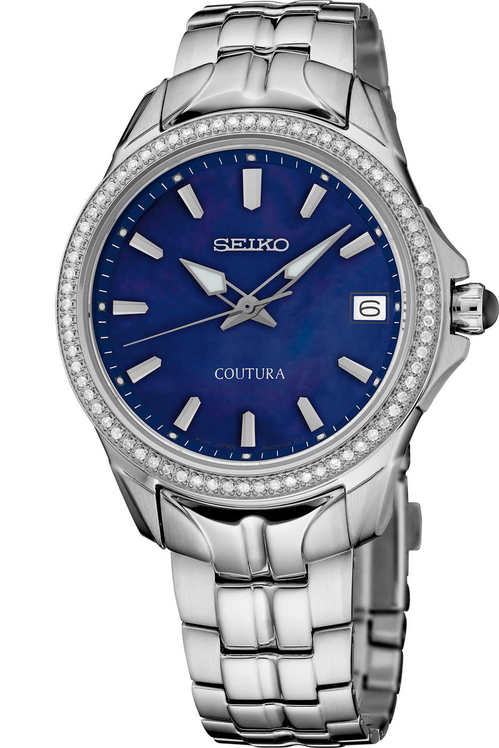 Seiko Coutura Diamond Blue MOP Dial Stainless Steel Women's Watch SUR591