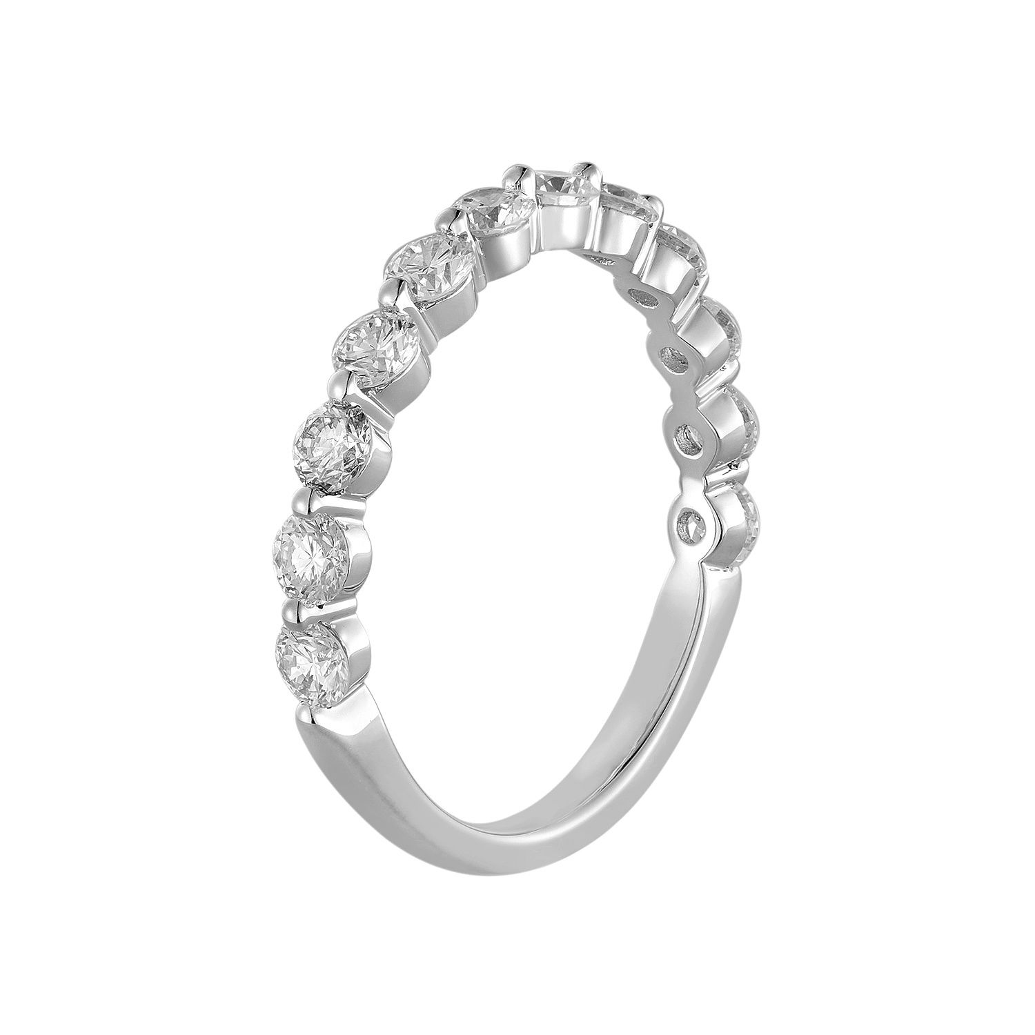 14K White Gold Natural Diamond Wedding Band MZ71754(REMZ71162), Colour: 14KW-1.86g-0.748ct-ND