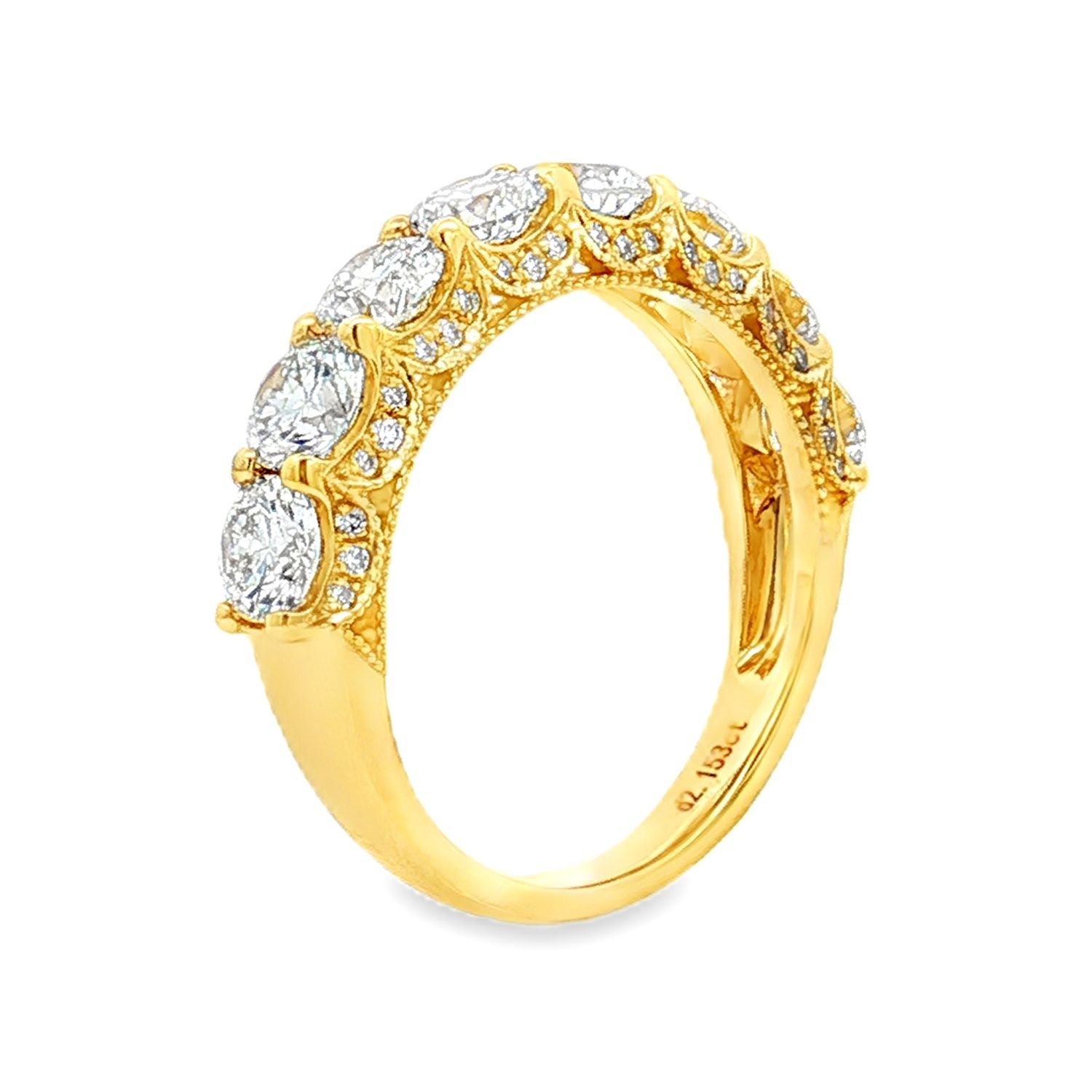14K Yellow Gold Natural Diamond Wedding Band MZ6096, Colour: 14KY-3.78g-2.118ct-ND