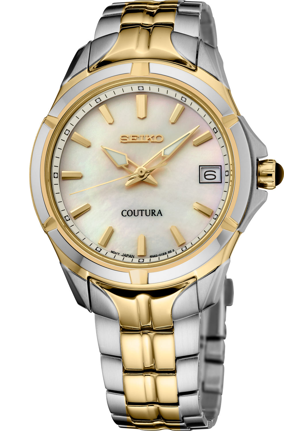 SEIKO Coutura Two-Tone Quartz Mother of Pearl Dial Women's Watch SUR586