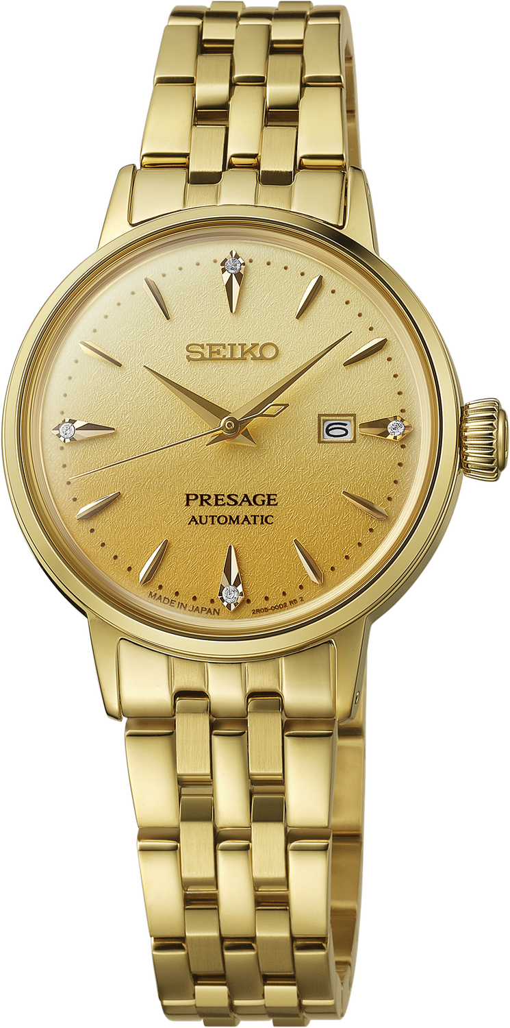 SEIKO Presage Cocktail Time SS Automatic Gold Tone Dial Women's Watch SRE018