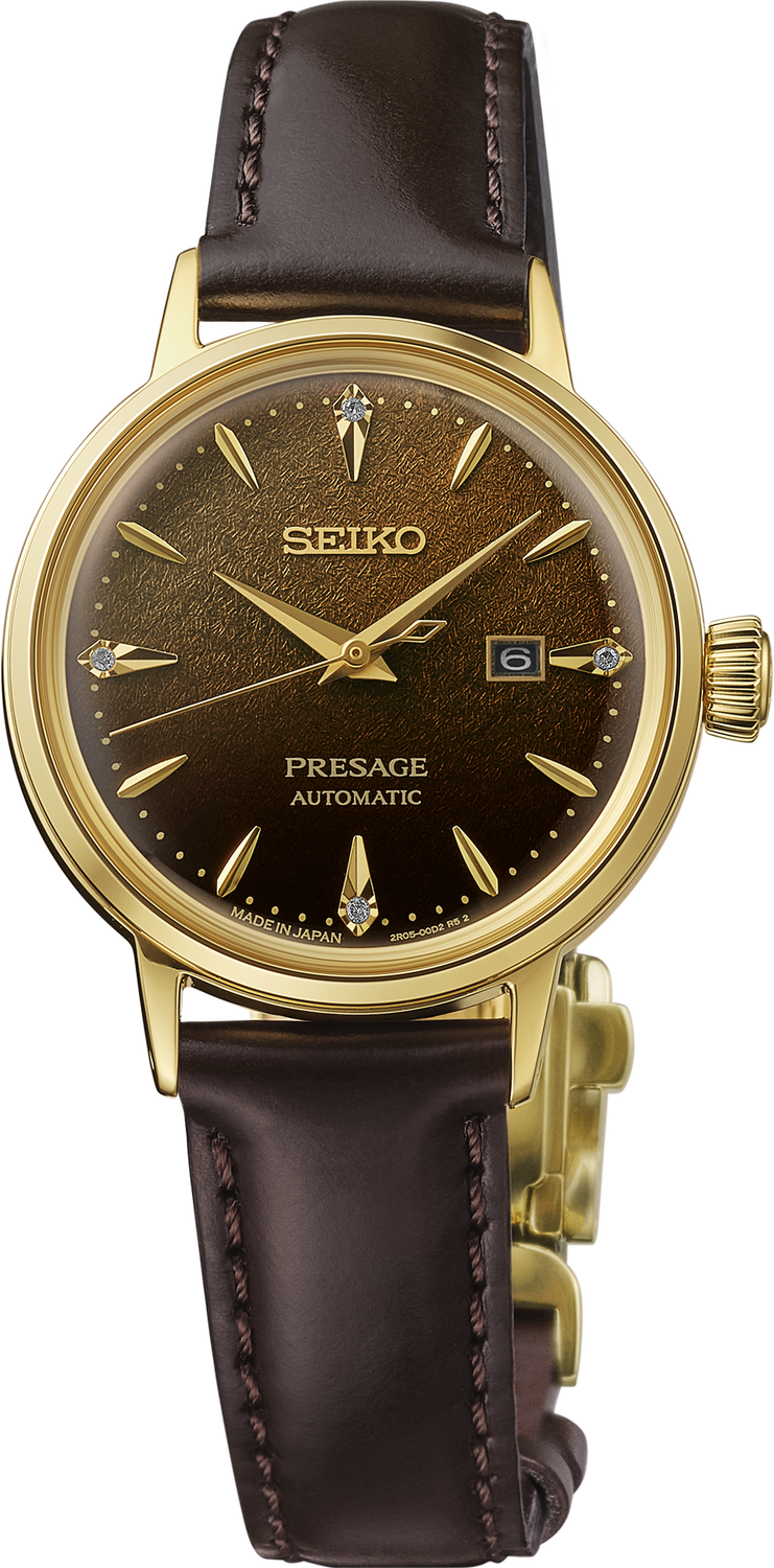 SEIKO Presage Cocktail Time SGP Automatic Brown Strap Dial Women's Watch SRE020