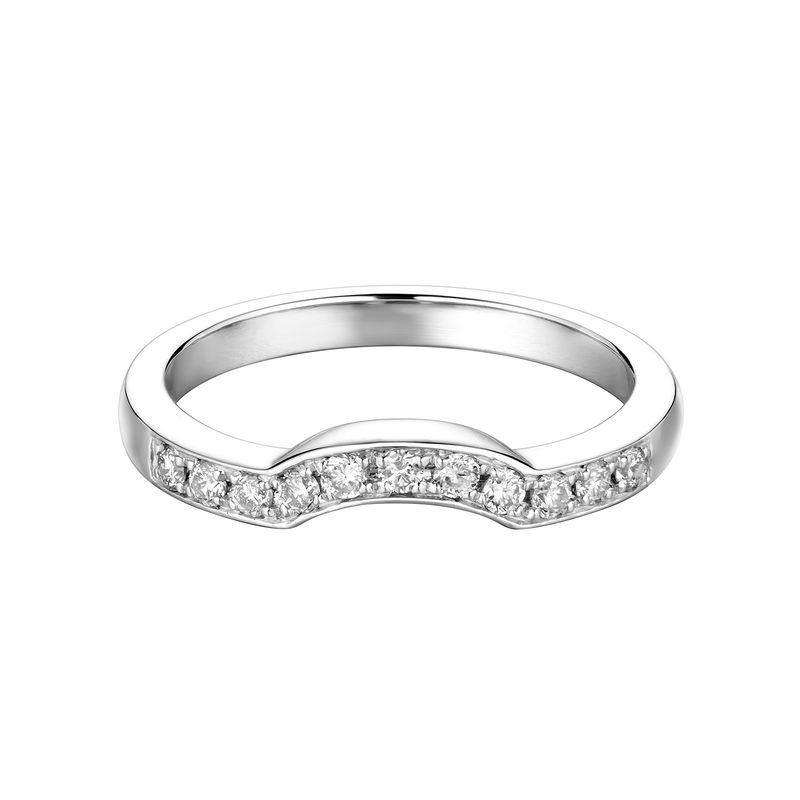 14K White Gold Anniversary Lab Grown Diamond Curved Band MZ6284-6.5#