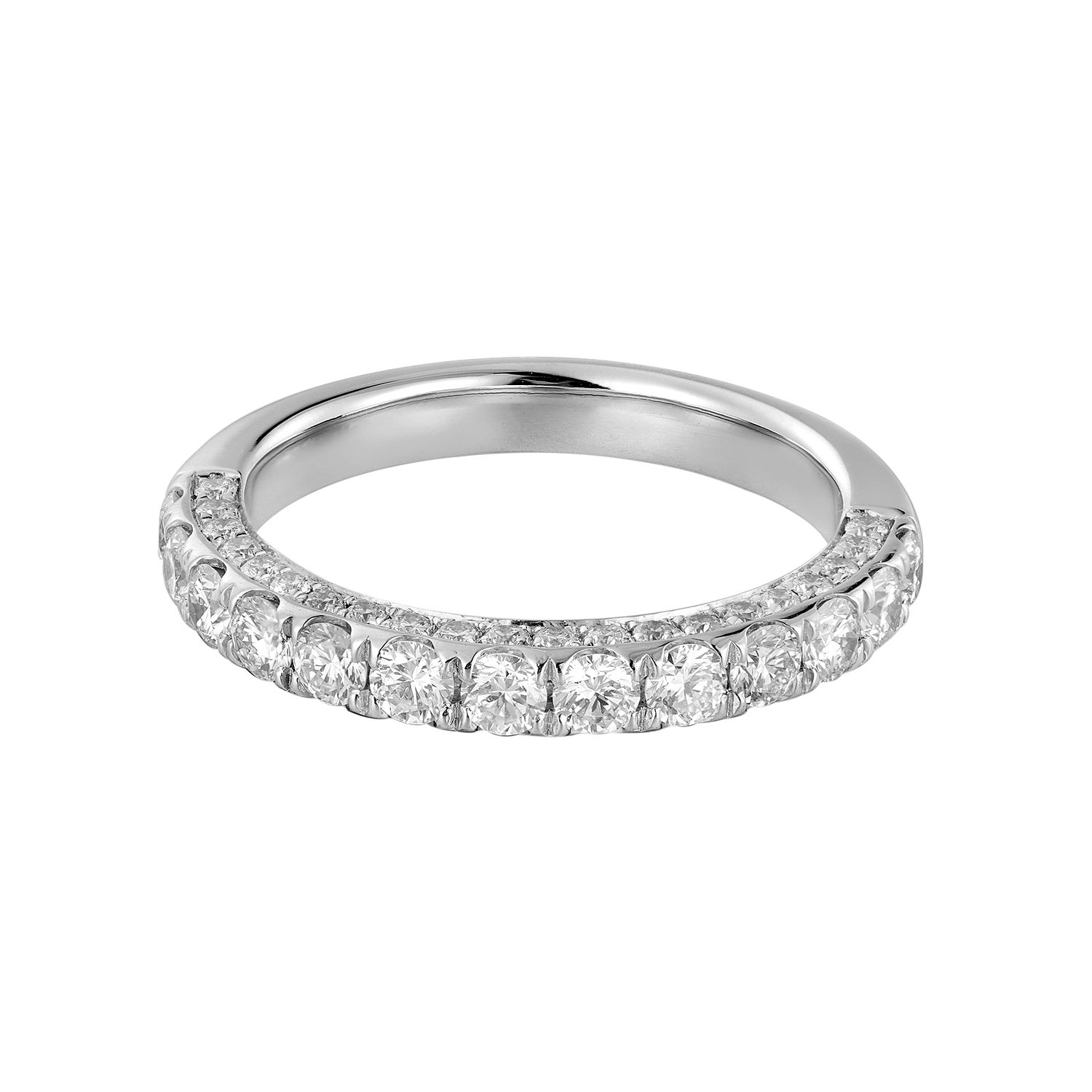 14K White/Yellow Gold Lab Grown Diamond Wedding Band MZ11481, Colour: 14KW-3.33g-1.05ct-LG