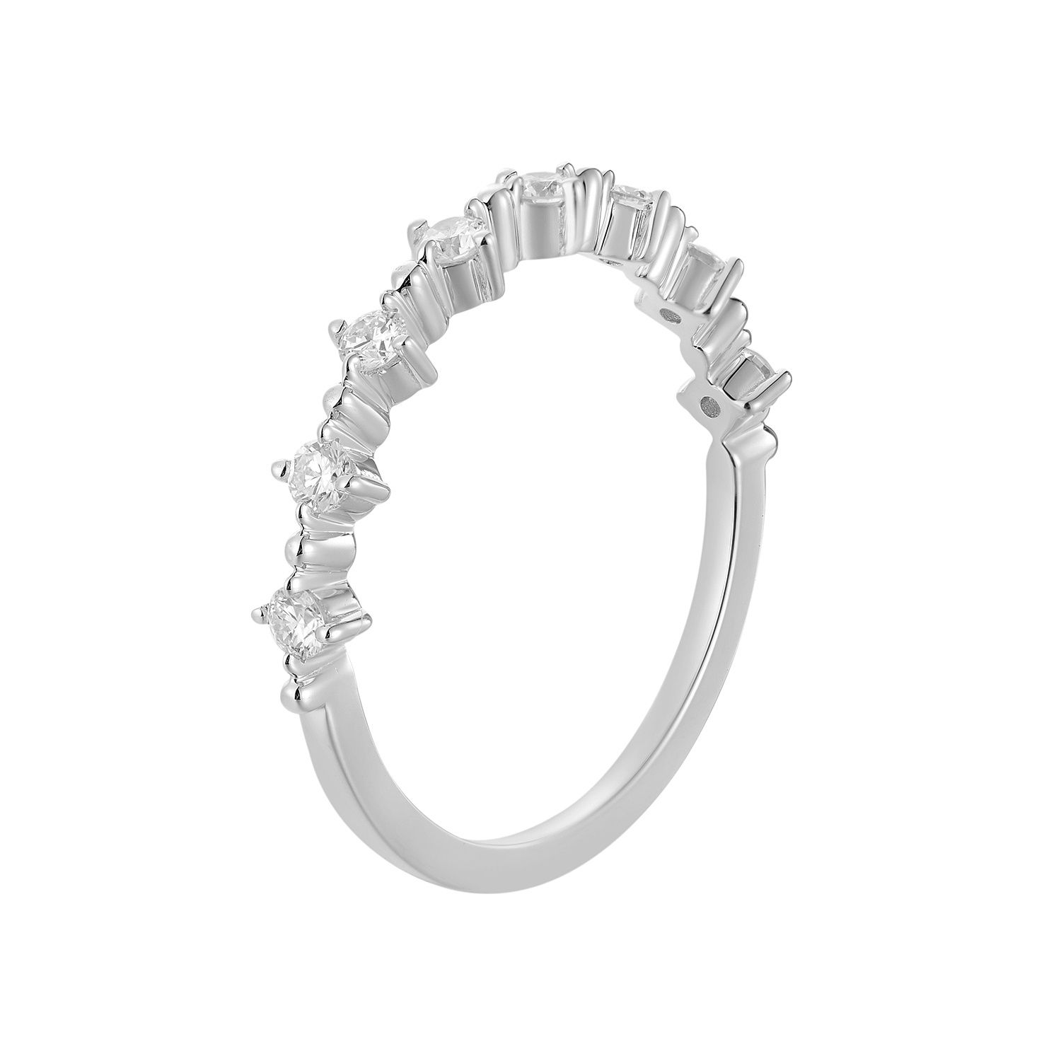 14K White Gold Lab Grown Diamond Anniversary Wedding Band MZ9936