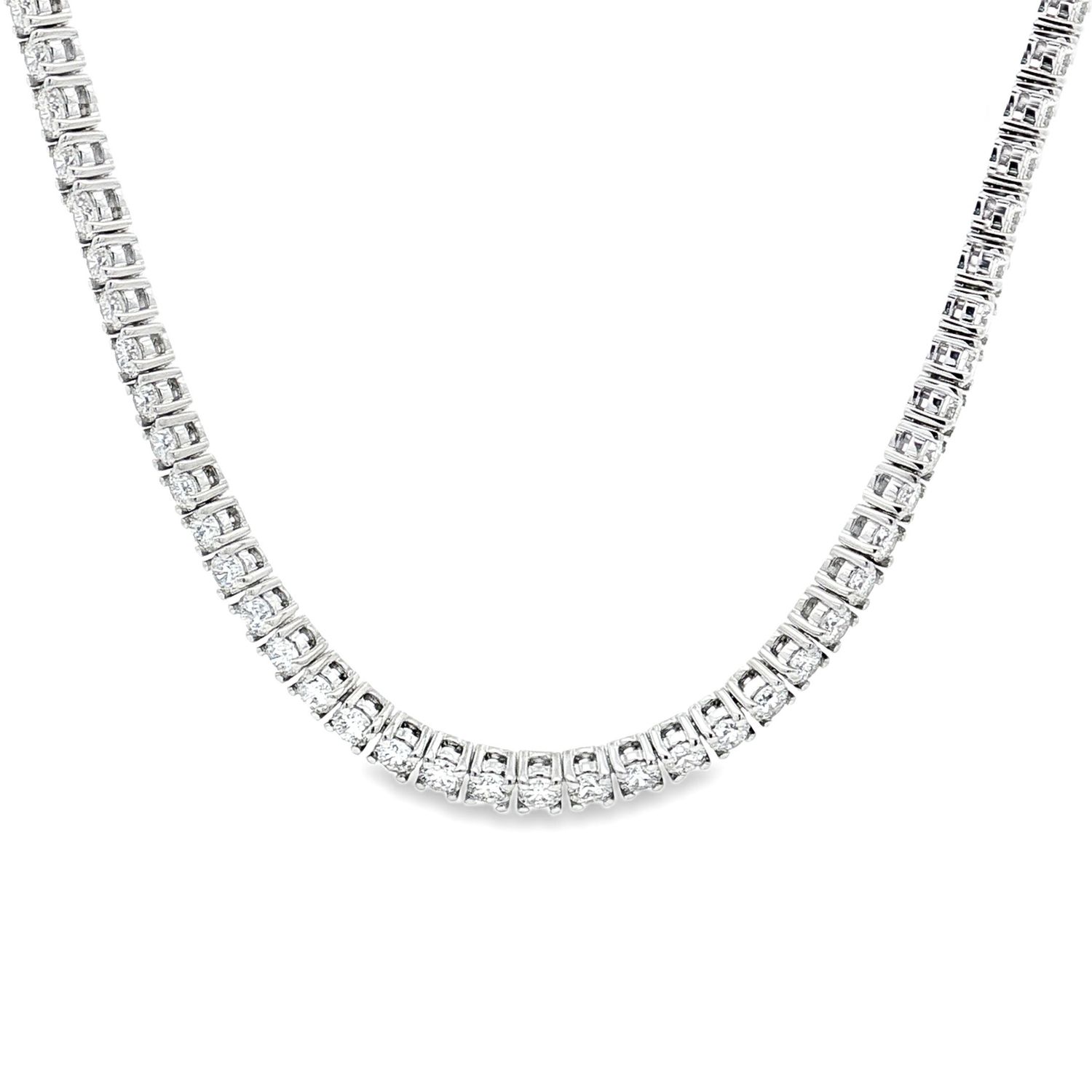 14K White/Yellow Gold Classic Lab Grown Round Diamond Necklace MZ13268-10ct, Colour: 14KW-22.4g-11.203ct-LG