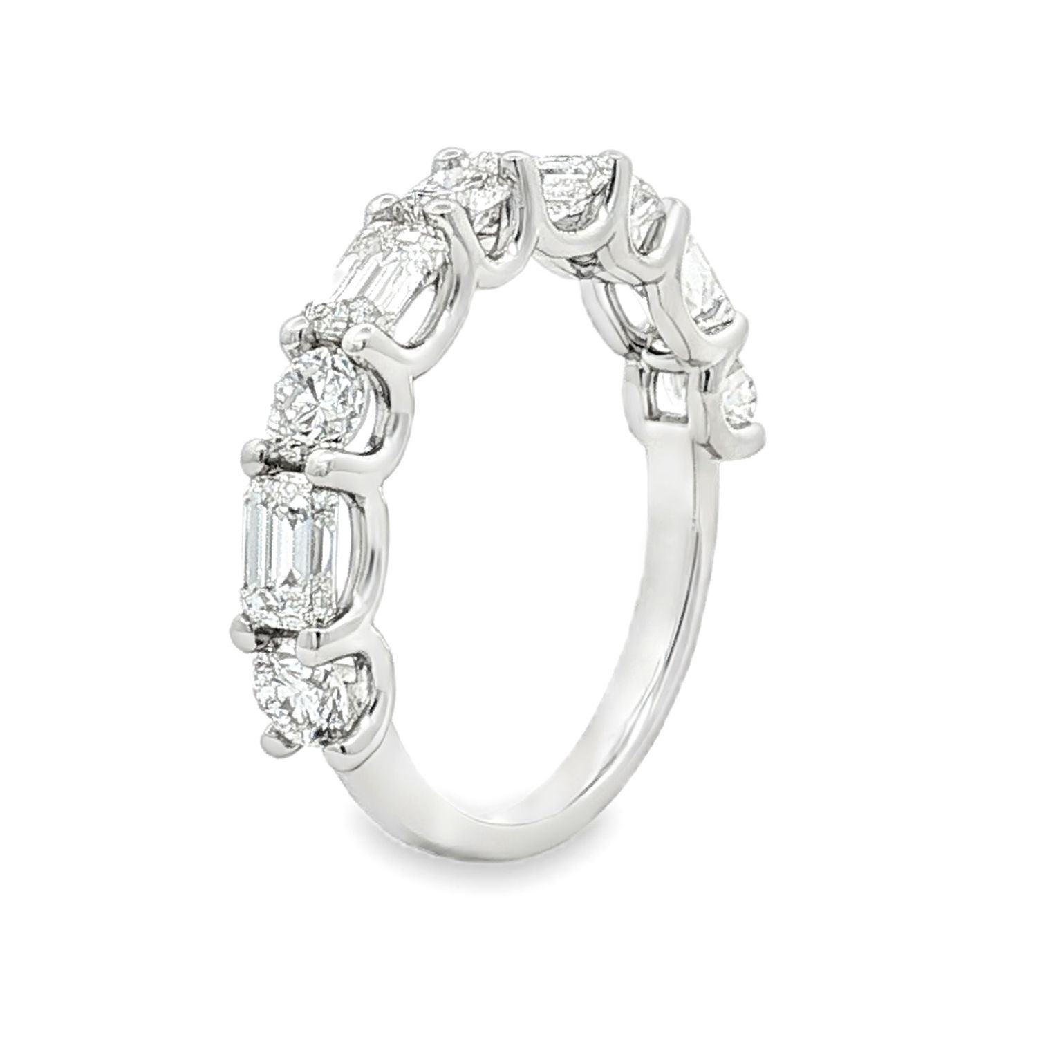 14K White Gold Lab Grown Round Diamond Size 5.5# Wedding Band MZ13388