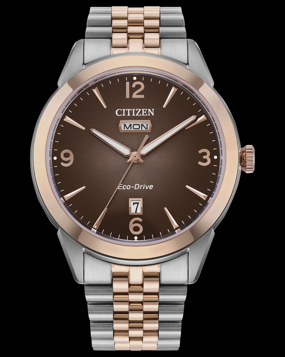 CITIZEN Rolan Brown Dial Stainless Steel Men's Bracelet Watch AW0156-57X