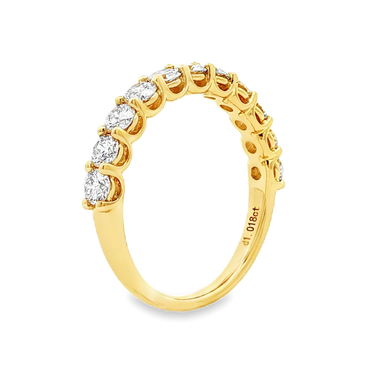 14K Yellow Gold Round Lab Grown Diamond Band MZ11906, Colour: 14KY-2.57g-1.018ct-LG