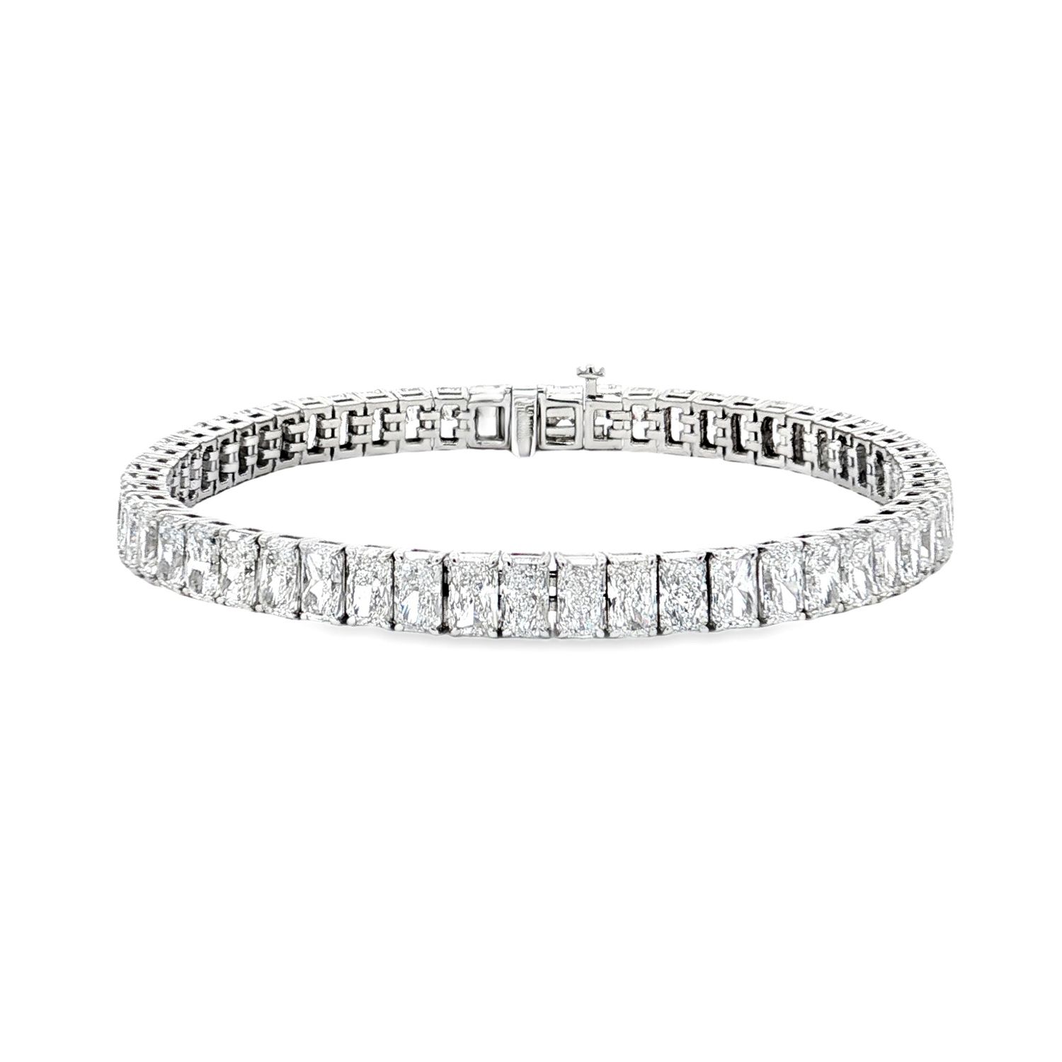 14K White Gold Lab Grown Radiant Cut Bracelet MZ30448-1