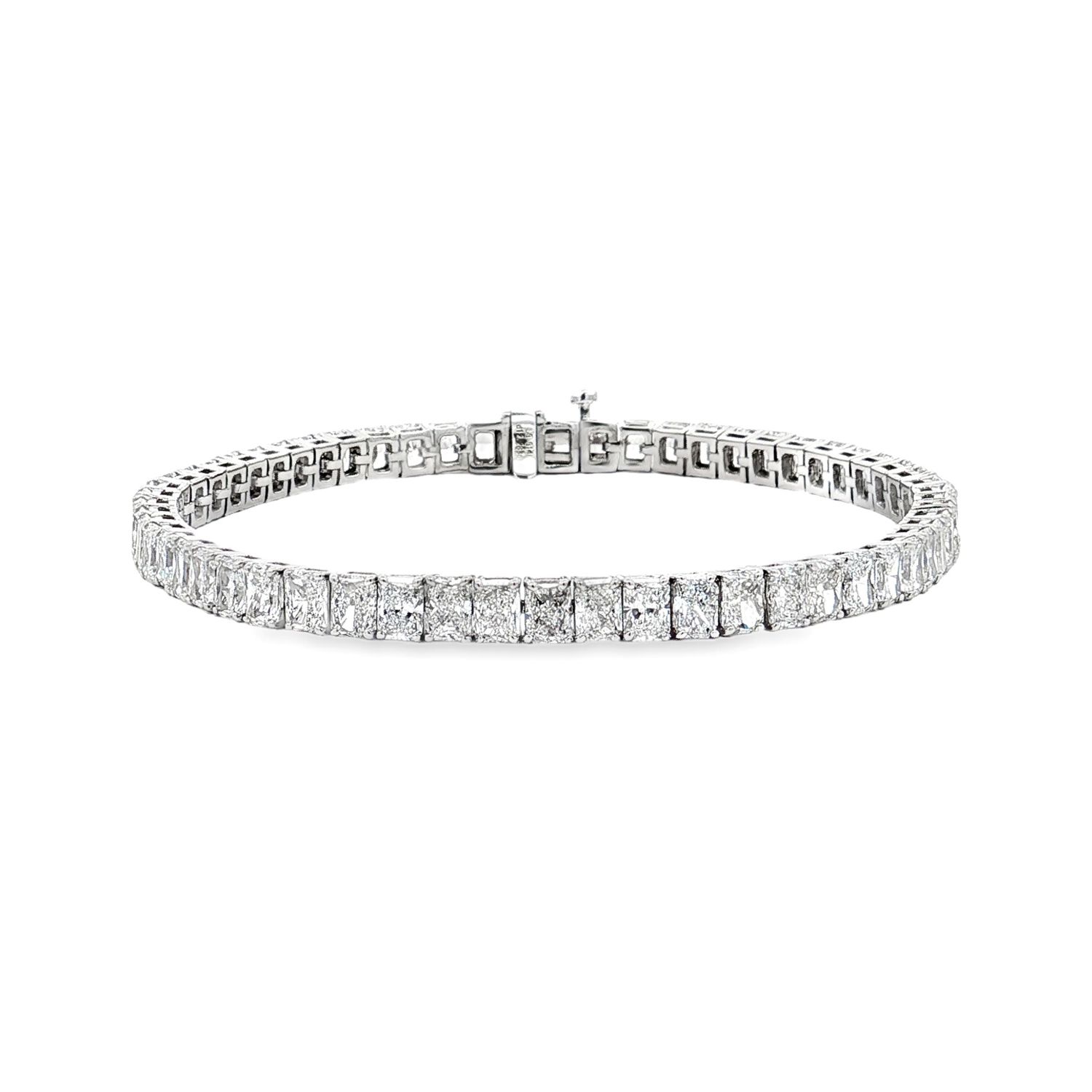 14K White Gold Lab Grown Radiant Cut Bracelet MZ30448-2