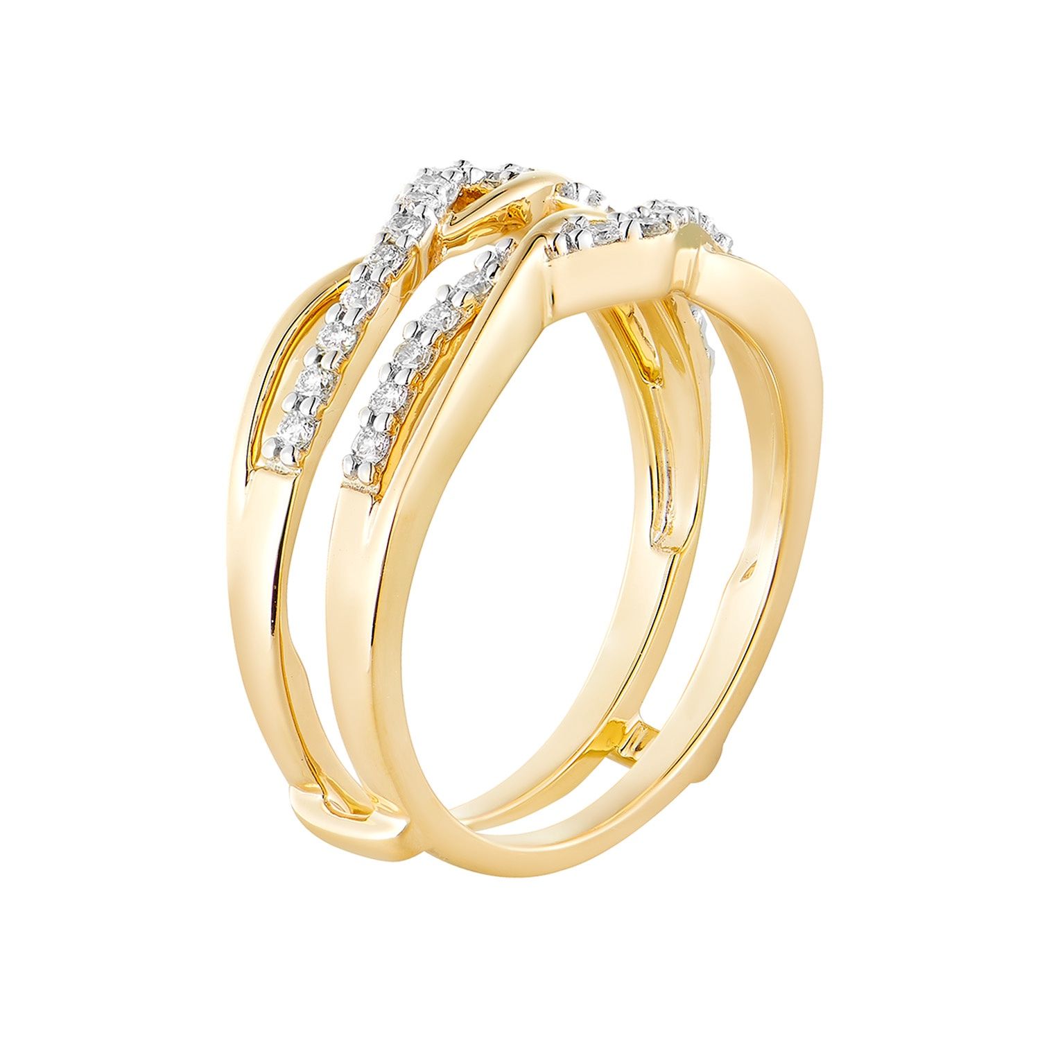 14K White Gold And 14K Yellow Gold Natural Diamond Enhancer Ring MZ8098