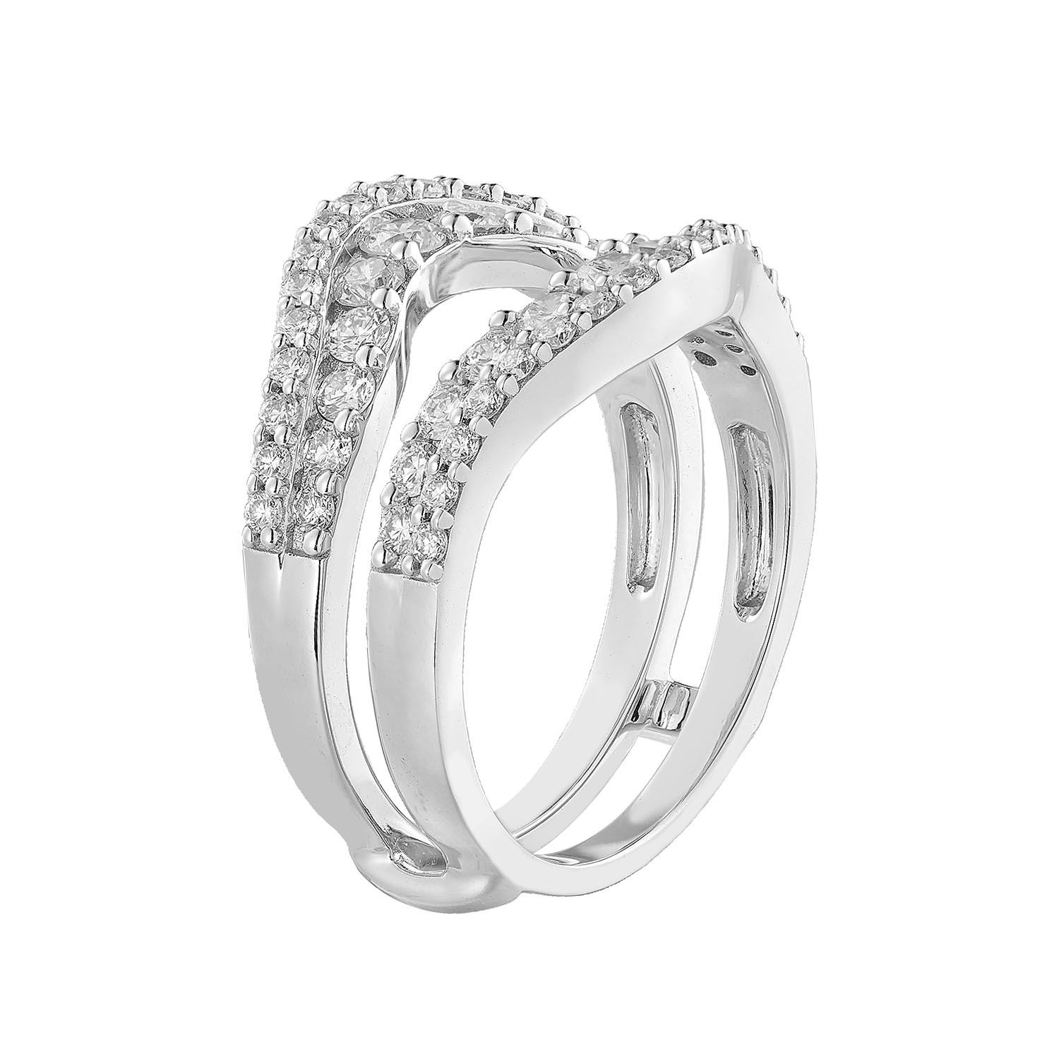 14K White Gold Natural Diamond Enhancer Ring MZ8088