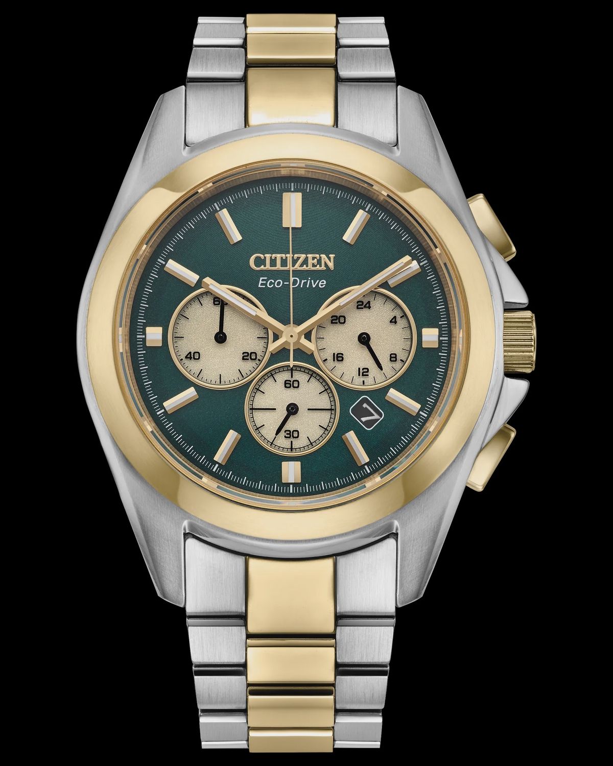 CITIZEN Sport Luxury Green Dial Stainless Steel Men's Bracelet Watch CA4684-54X