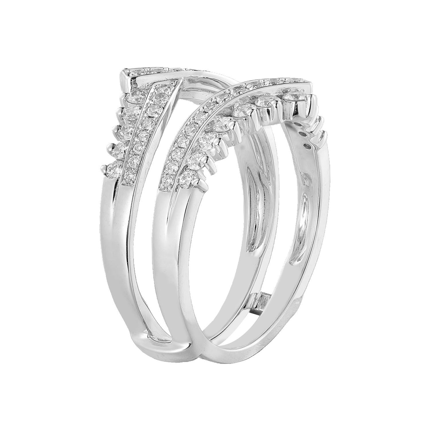14K White Gold Natural Diamond Enhancer Ring MZ8089