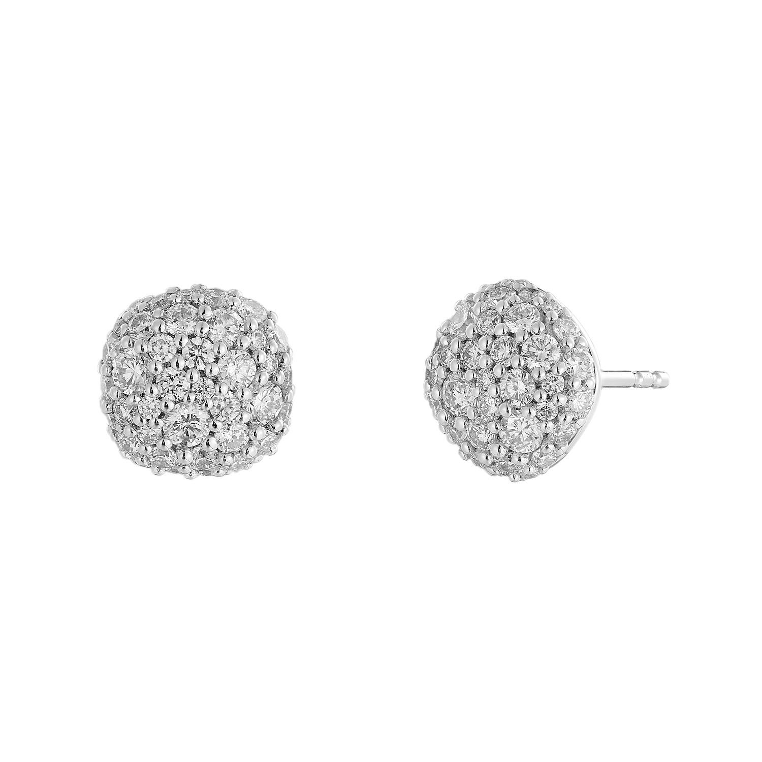 14K White Gold Lab Grown Diamond Earring Stud MZ11344