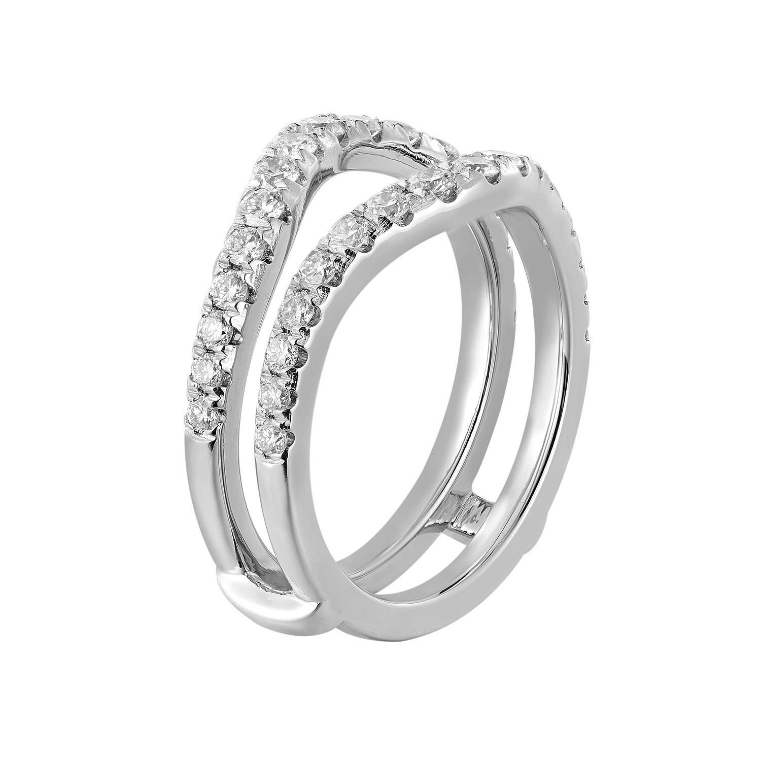 14K White Gold Natural Diamonds Curved Enhancer Ring MZ11831