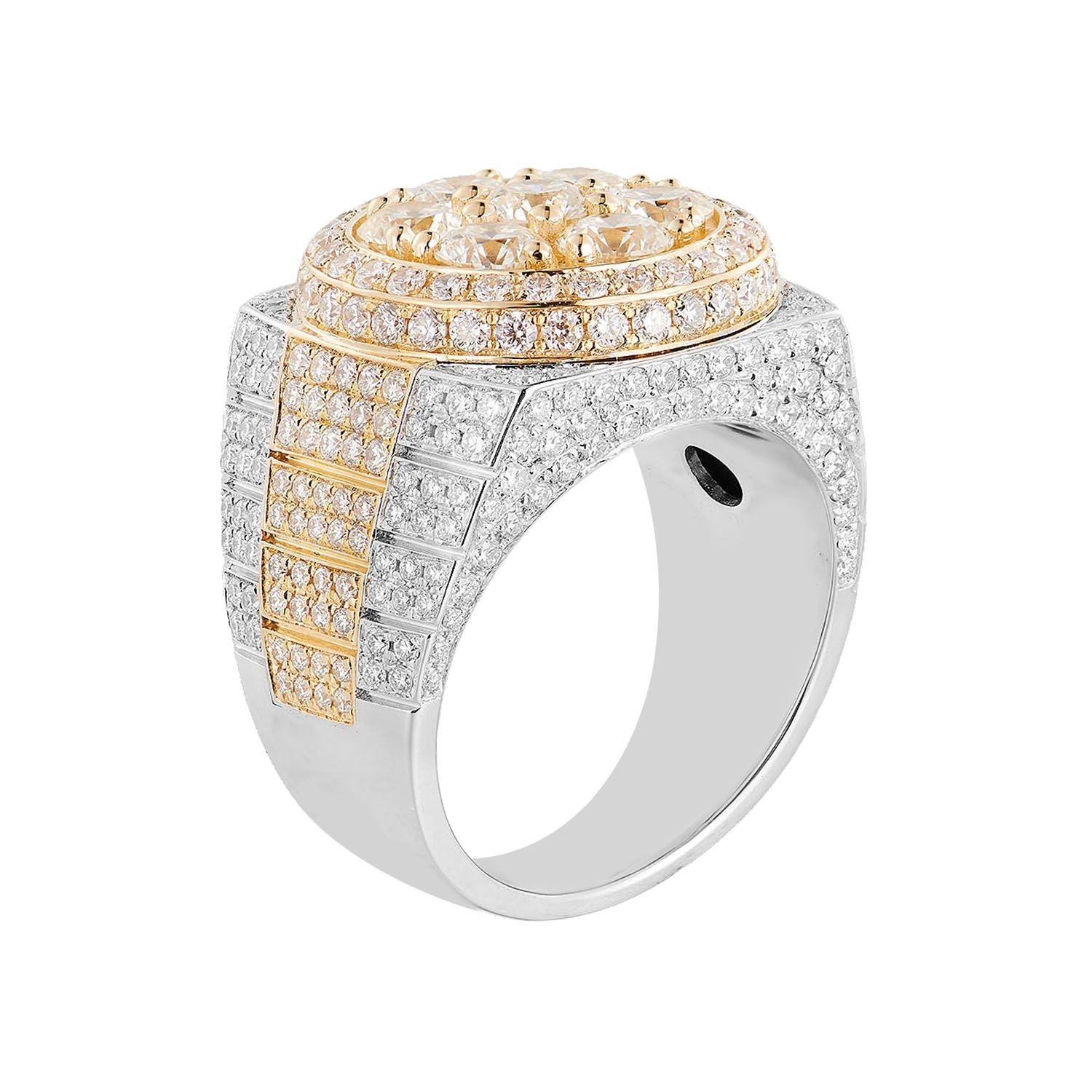 14K White Gold And 14K Yellow Gold Natural Diamond Ring MZ2374-1