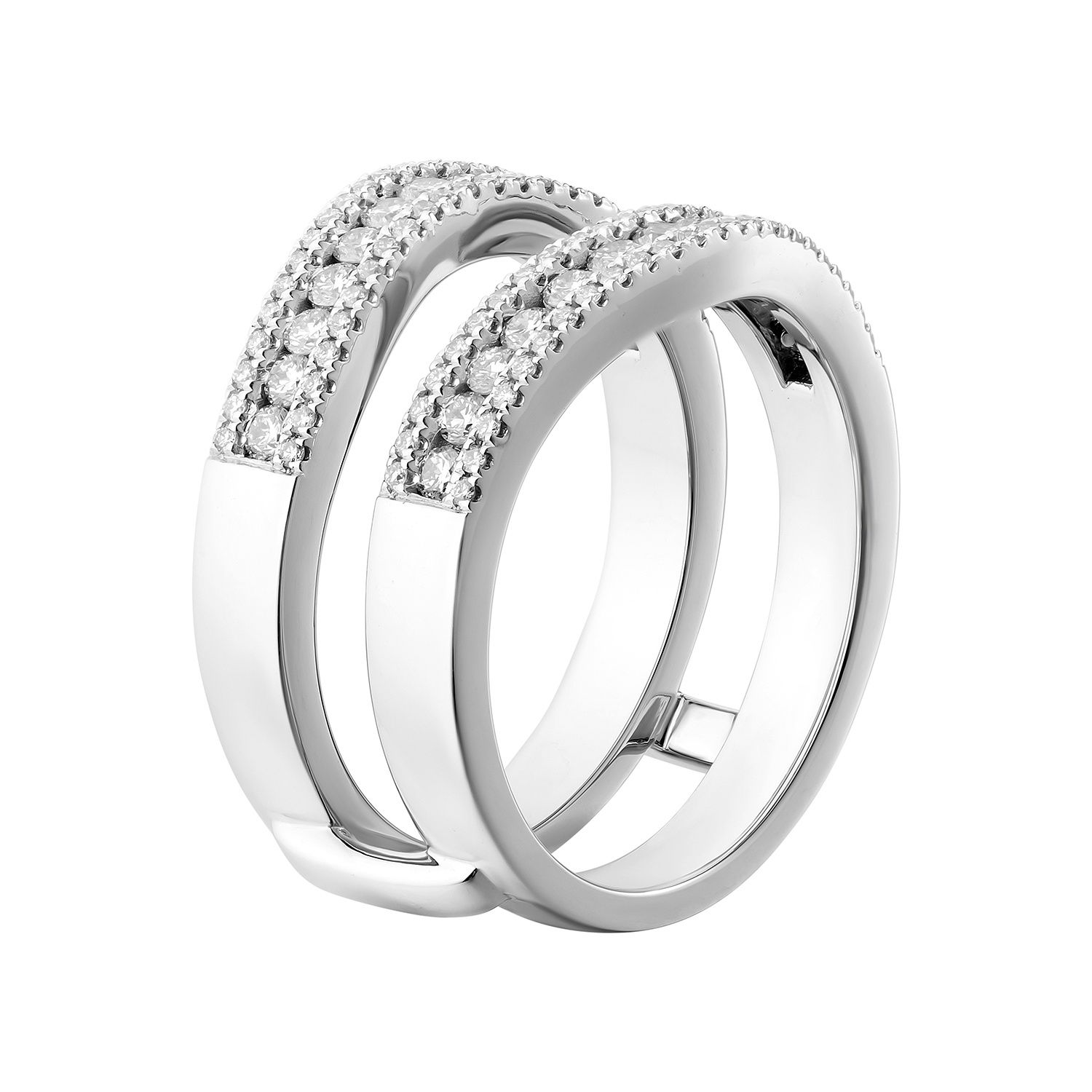 14K White Gold Round Natural Diamond Enhancer Ring MZ6858