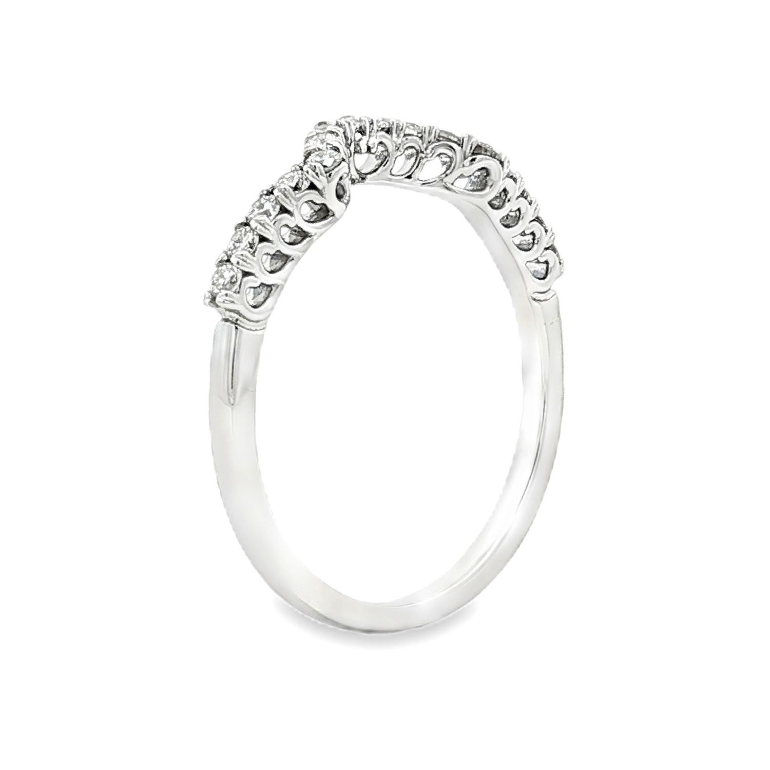 14K White Gold Lab Grown Diamond Curved Band GP274