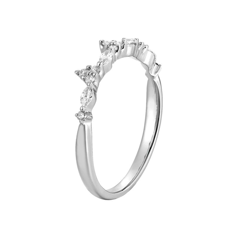 14K White Gold Lab Grown Diamond Curved Band GP294